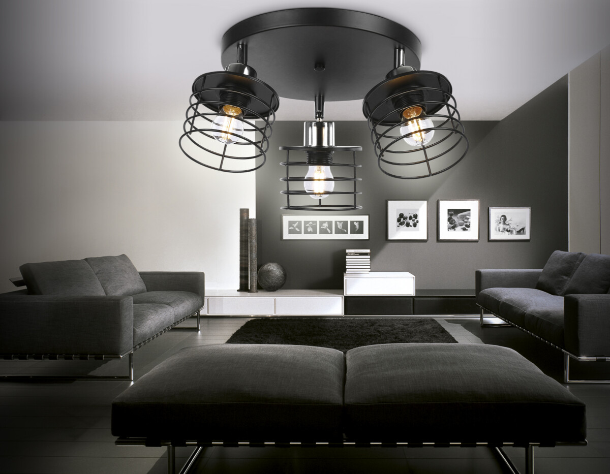 TR8092/3 BK/CH черный/хром E27*3 max 40W D372*190 — изображение 1