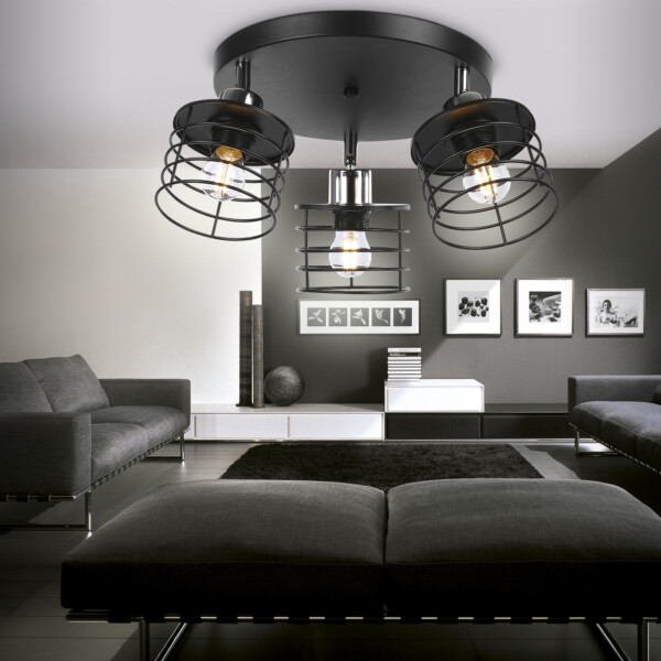 TR8092/3 BK/CH черный/хром E27*3 max 40W D372*190