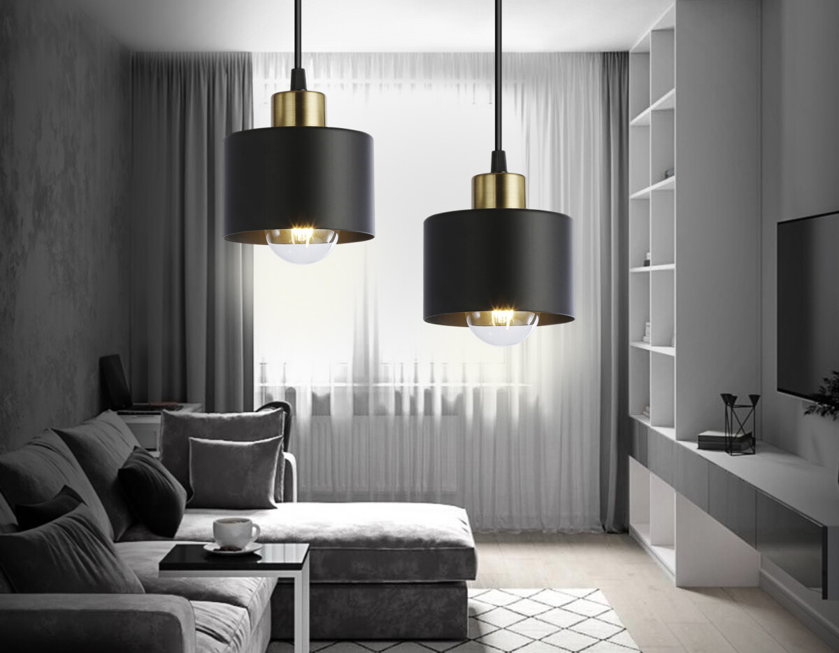 TR8113 BK/BS черный/латунь E27 max 40W D120*940 — изображение 1