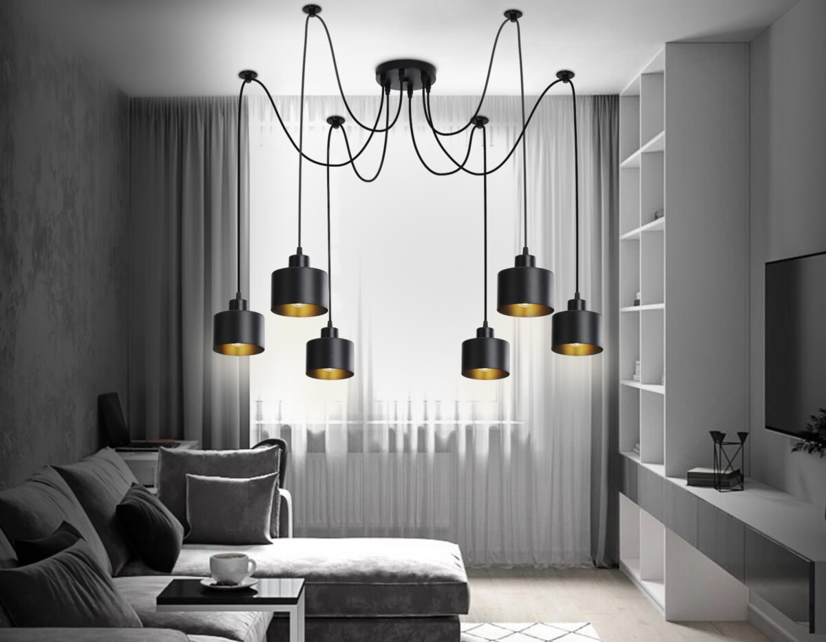 TR8132/6 BK черный E27*6 max 40W D700*800 — изображение 1