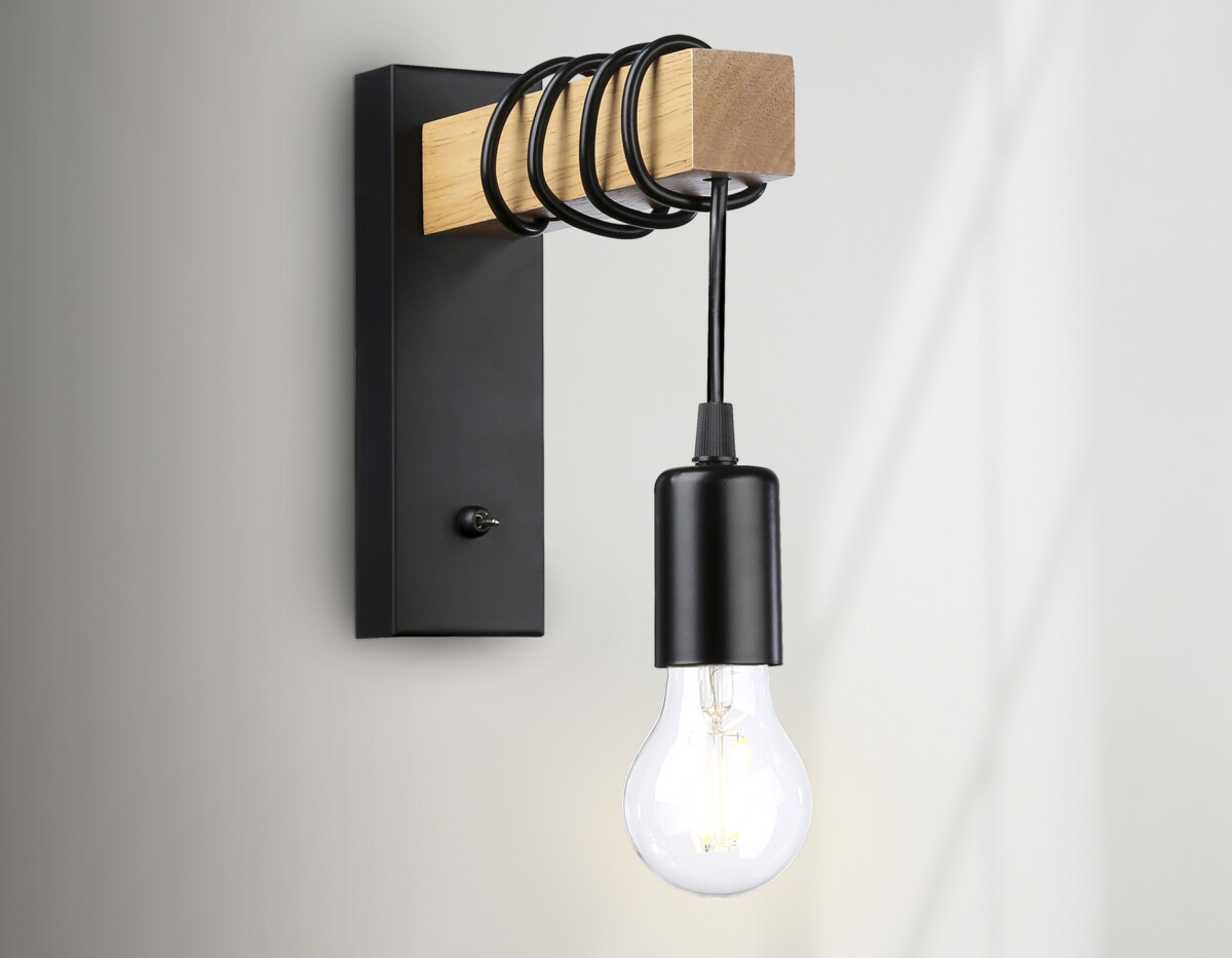 TR8181 BK/LW черный/светлое дерево E27 max 40W 395*60*210 — изображение 1