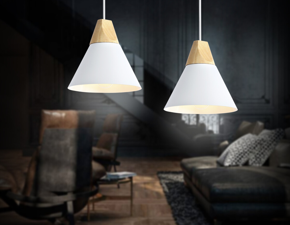 TR8195 WH/LW белый/светлое дерево E27 max 40W D230*935 — изображение 1