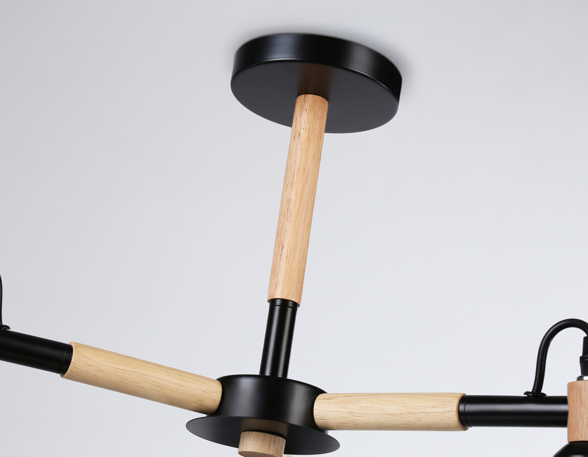 TR82206/3 BK/LW черный/светлое дерево E27/3 max 40W D560*430 — изображение 2