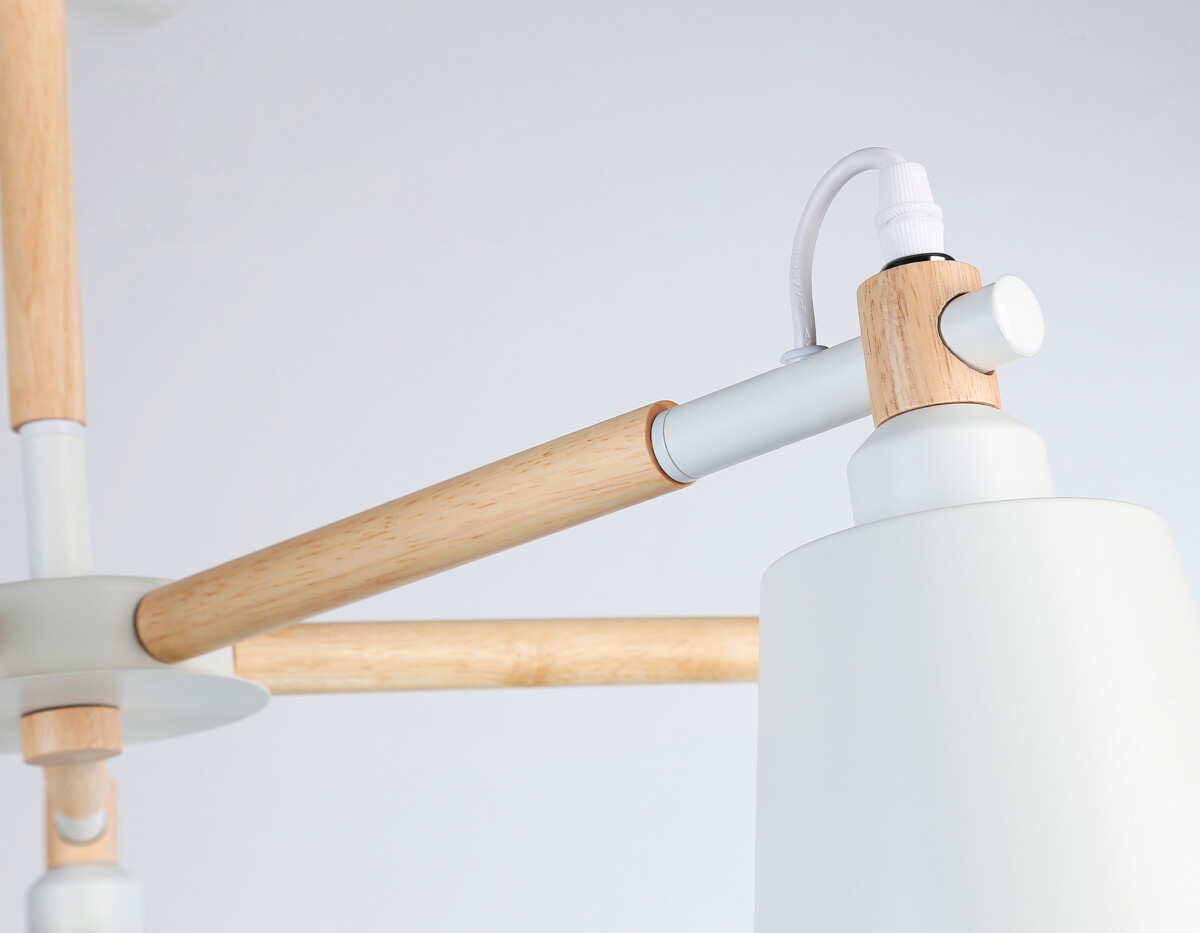 TR82208/5 WH/LW белый/светлое дерево E27/5 max 40W D780*430 — изображение 2