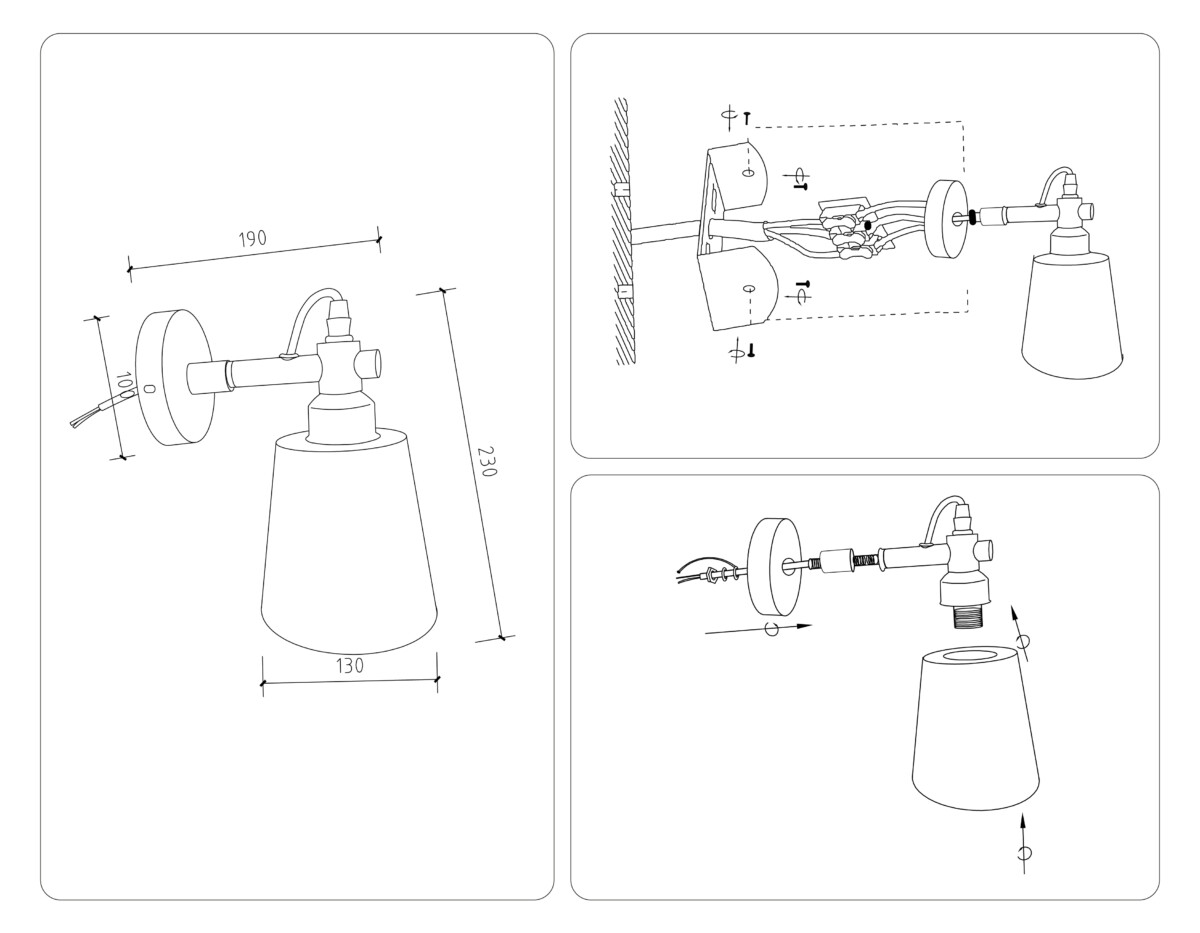 TR82213 BK/LW черный/светлое дерево E27 max 40W 230*130*190 — изображение 4