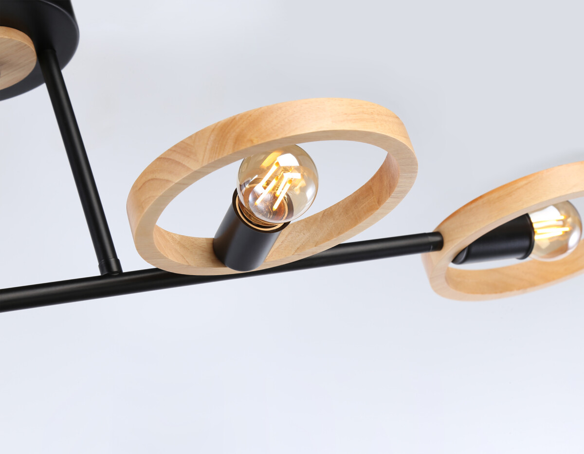 TR8248_macro1 TR8248/4 BK/LWD черный/светлое дерево E27/4 max 40W 840*360*220 — изображение 1