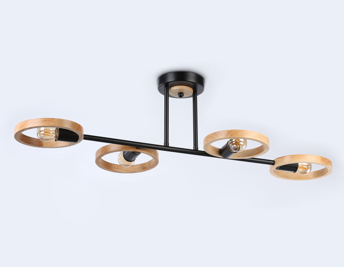 TR8248/4 BK/LWD черный/светлое дерево E27/4 max 40W 840*360*220 — изображение 4