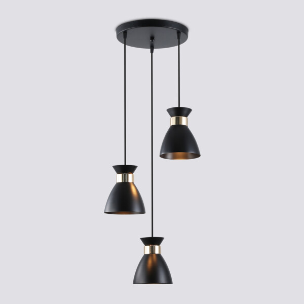 TR8470/3 BK/FGD черный/золото E27/3 max 60W D340*1000