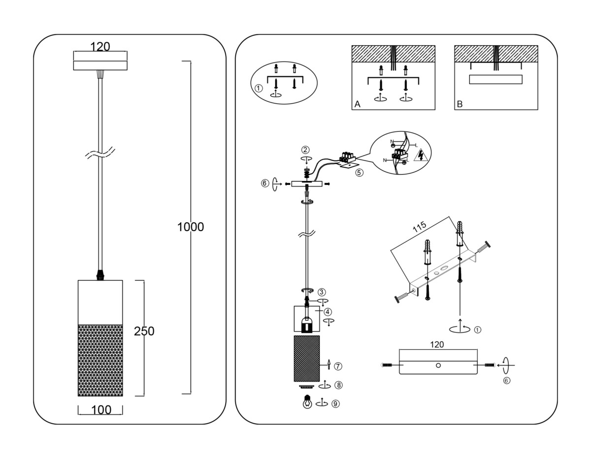 TR8498 WH/WD белый/дерево E27 max 60W D100*1000 — изображение 5