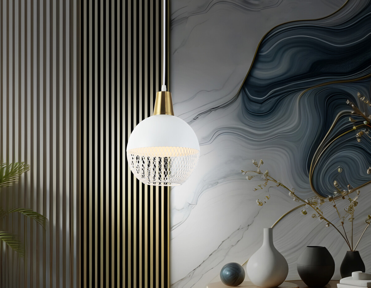 TR8502 WH/CP белый/медь E27 max 60W D200*1000 — изображение 4