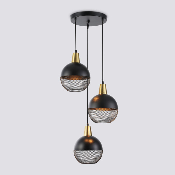 TR8505/3 BK/CP черный/медь E27/3 max 60W D410*1000