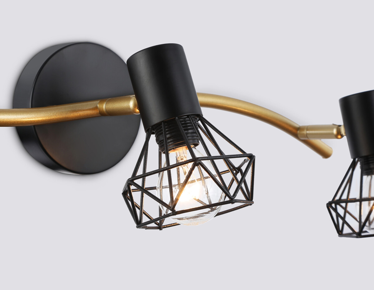 TR8657/3 BK/GD черный/золото E14/3 max 60W 550*100*185 — изображение 3