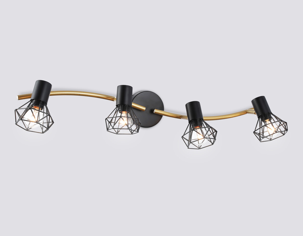 TR8658/4 BK/GD черный/золото E14/4 max 60W 750*100*185 — изображение 1