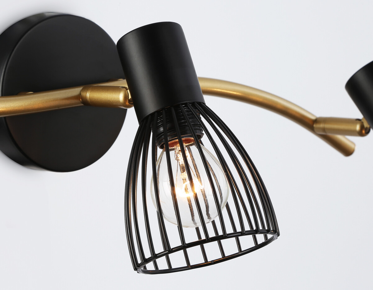 TR8661/3 BK/GD черный/золото E14/3 max 60W 550*100*170 — изображение 3