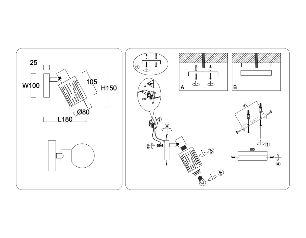 TR8663 WH белый E14 max 60W 180*100*150 — изображение 5