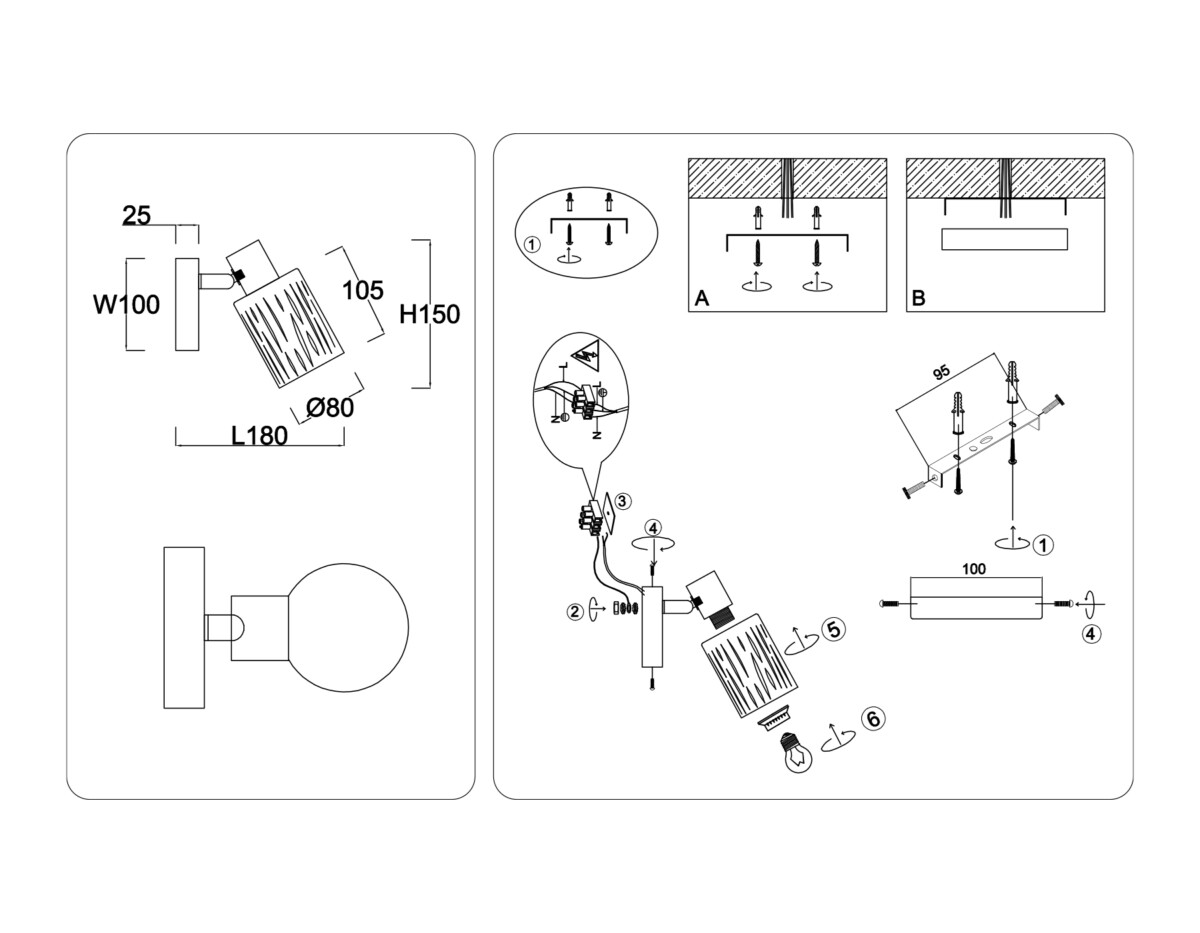 TR8667 BK/SB чёрный/бронза E14 max 60W 180*100*150 — изображение 5