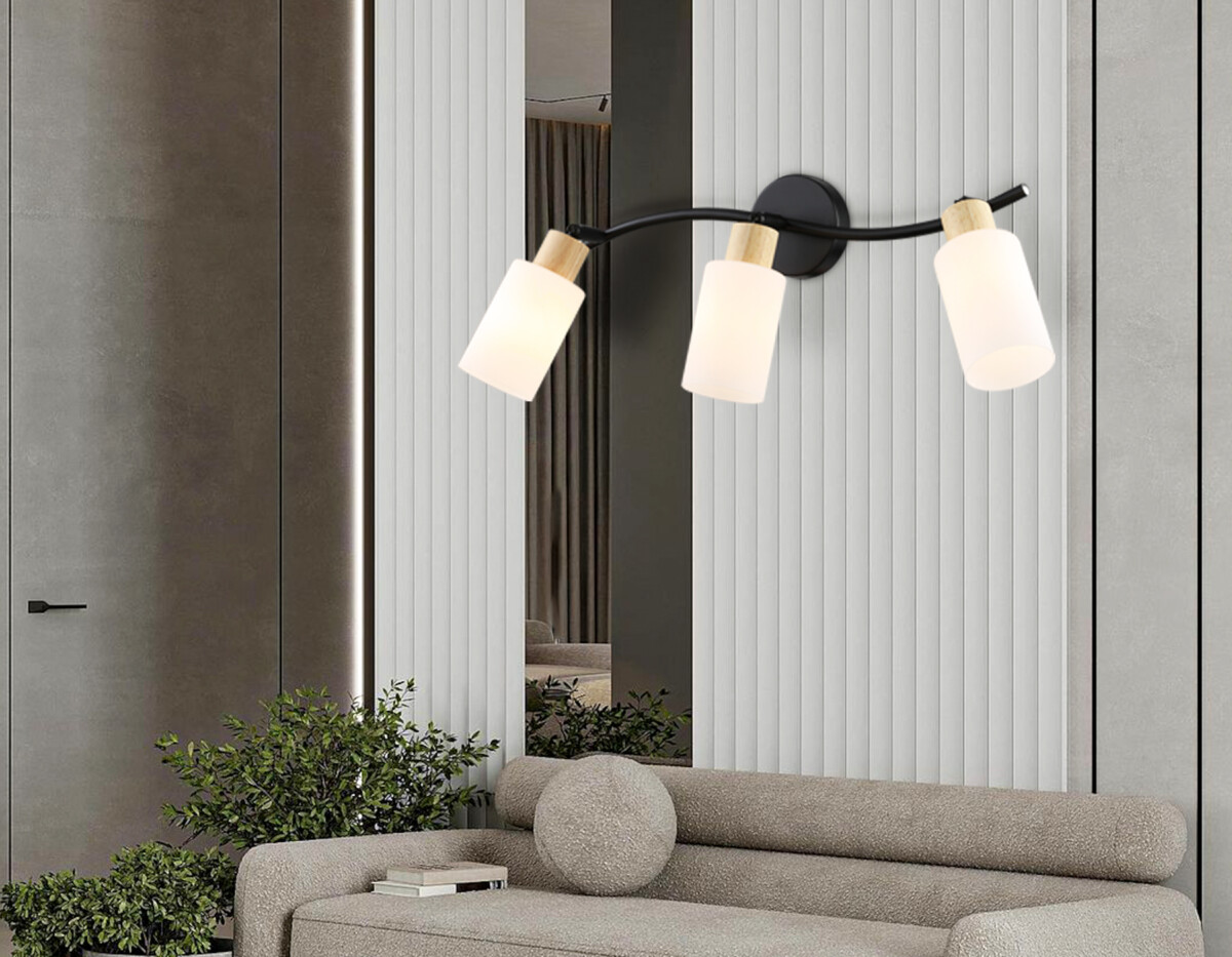 TR8722/3 BK/WD черный/дерево E14/3 max 60W 580*100*210 — изображение 4