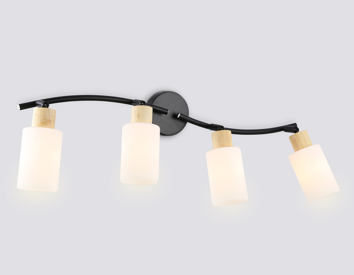 TR8723/4 BK/WD черный/дерево E14/4 max 60W 760*100*210 — изображение 1