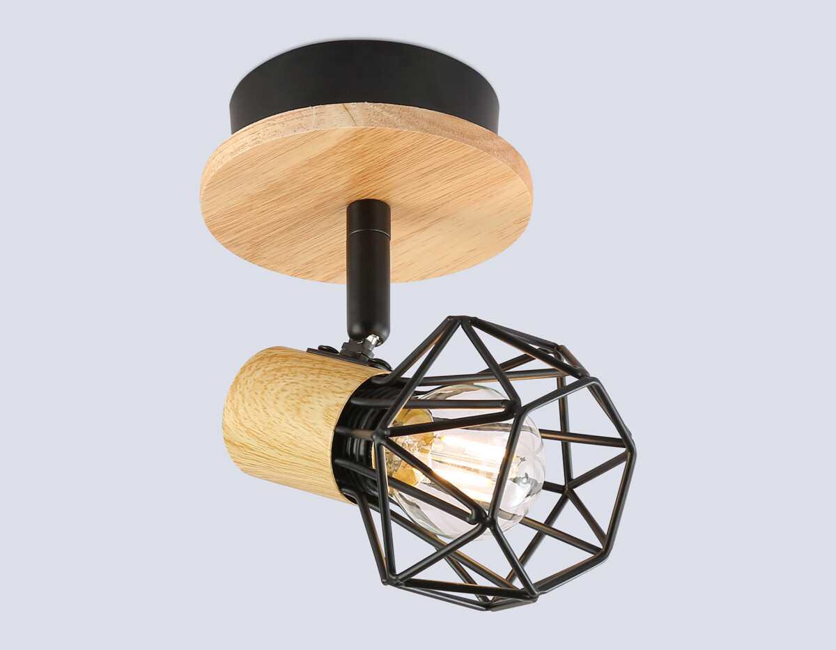 в наличии TR8751 BK/WD черный/дерево IP20 E27 D115*175 - купить в интернет-магазине Светильники Торг