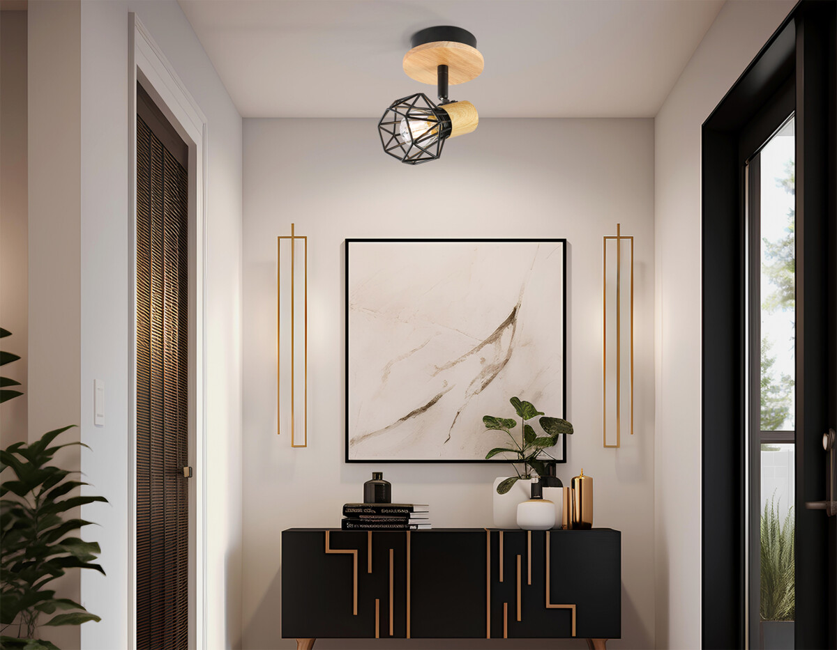 в наличии TR8751 BK/WD черный/дерево IP20 E27 D115*175 - купить в интернет-магазине Светильники Торг