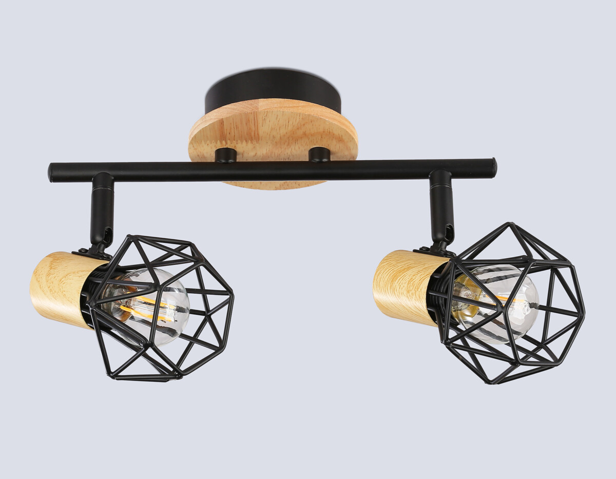 TR8752/2 BK/WD черный/дерево IP20 E27/2 310*115*200 — изображение 3