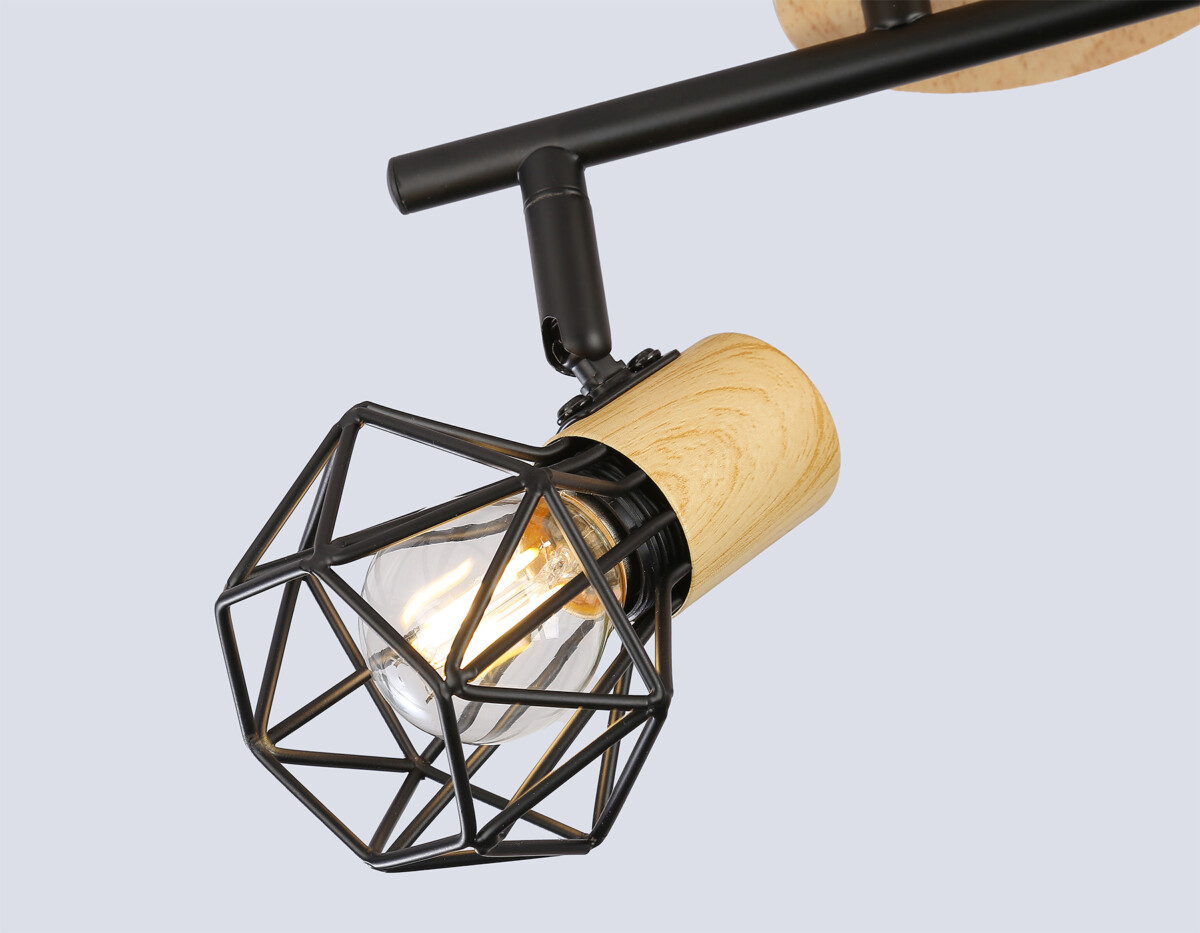 TR8752/2 BK/WD черный/дерево IP20 E27/2 310*115*200 — изображение 4