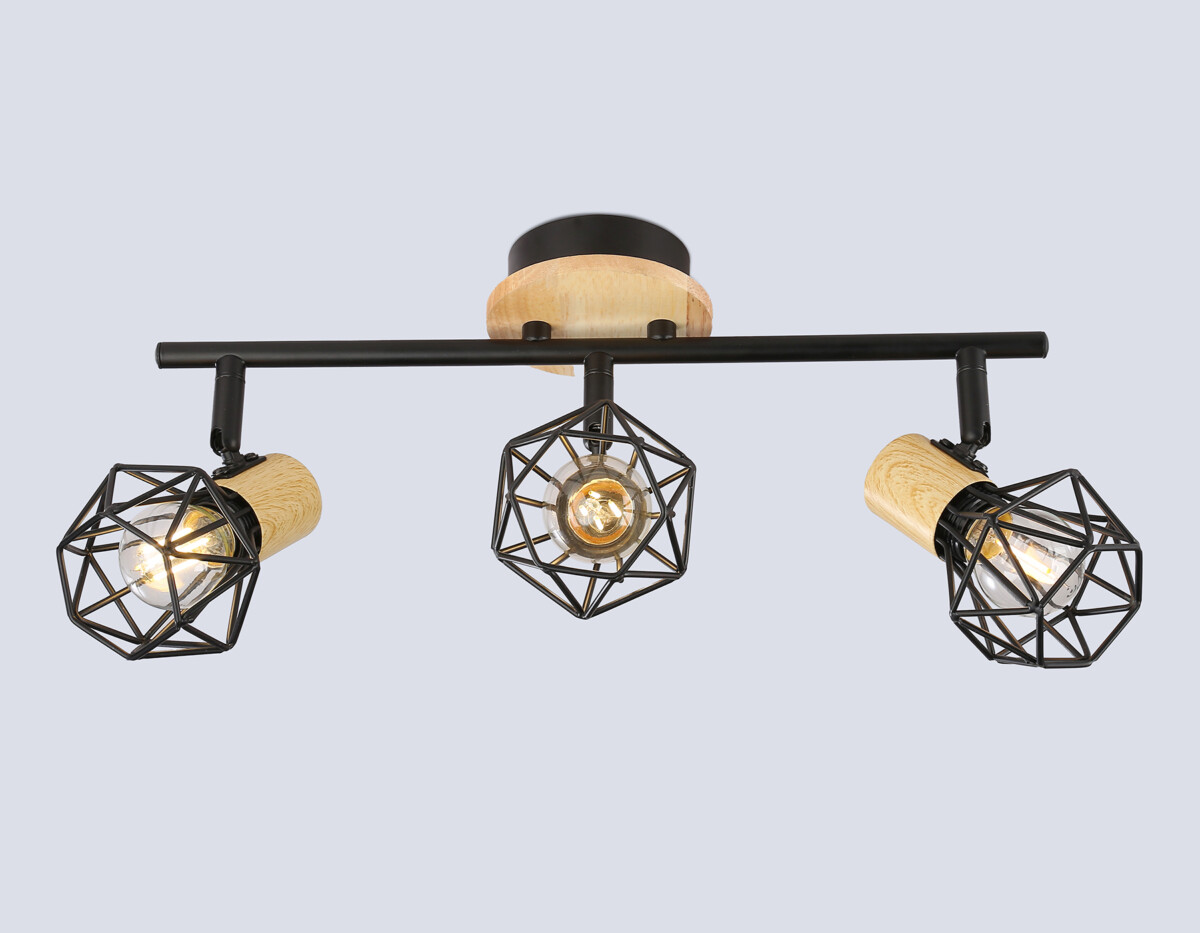 TR8753/3 BK/WD черный/дерево IP20 E27/3 435*115*200 — изображение 2