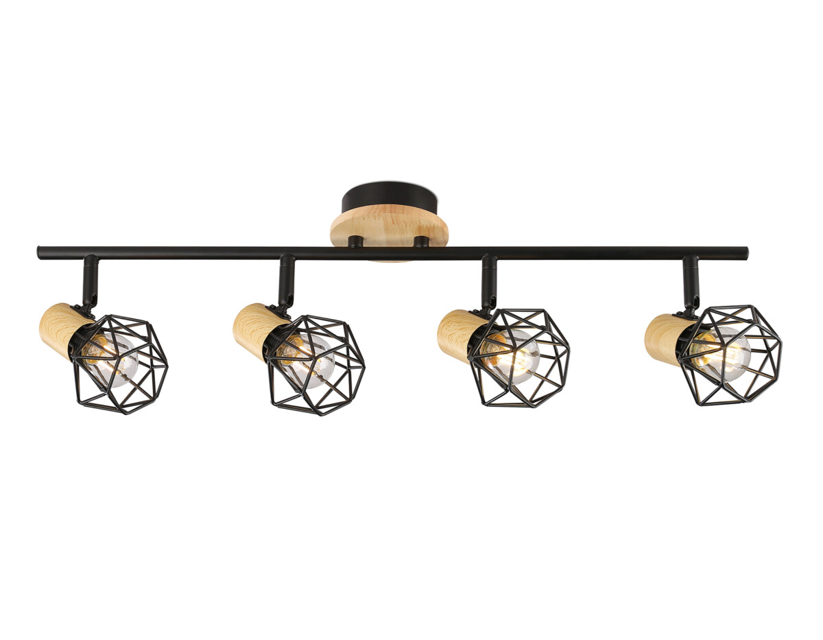 TR8754/4 BK/WD черный/дерево IP20 E27/4 615*115*200 — изображение 7