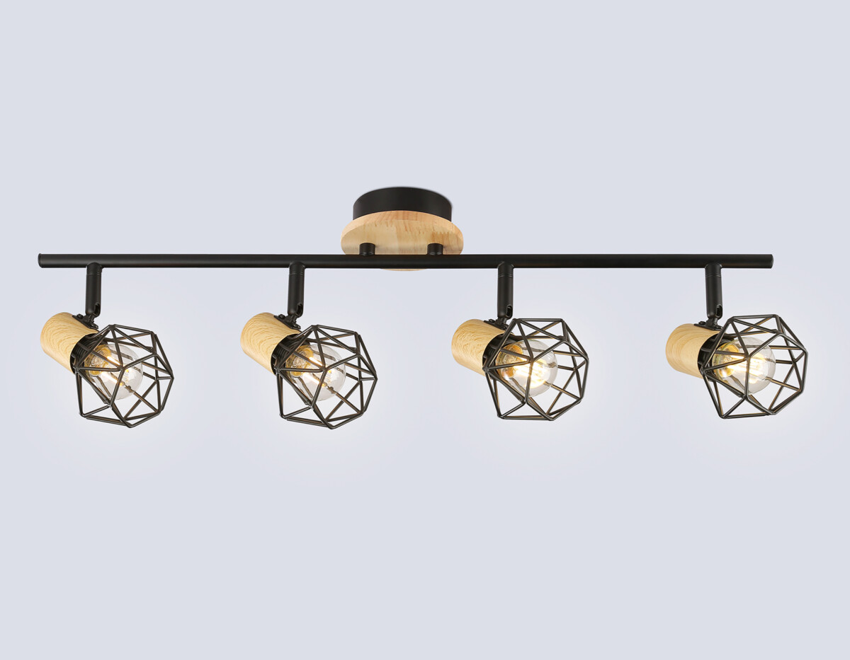 TR8754/4 BK/WD черный/дерево IP20 E27/4 615*115*200 — изображение 1