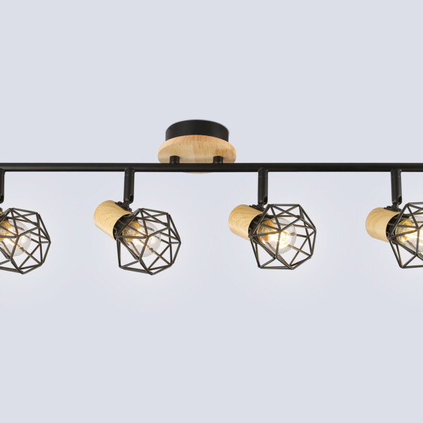 TR8754/4 BK/WD черный/дерево IP20 E27/4 615*115*200