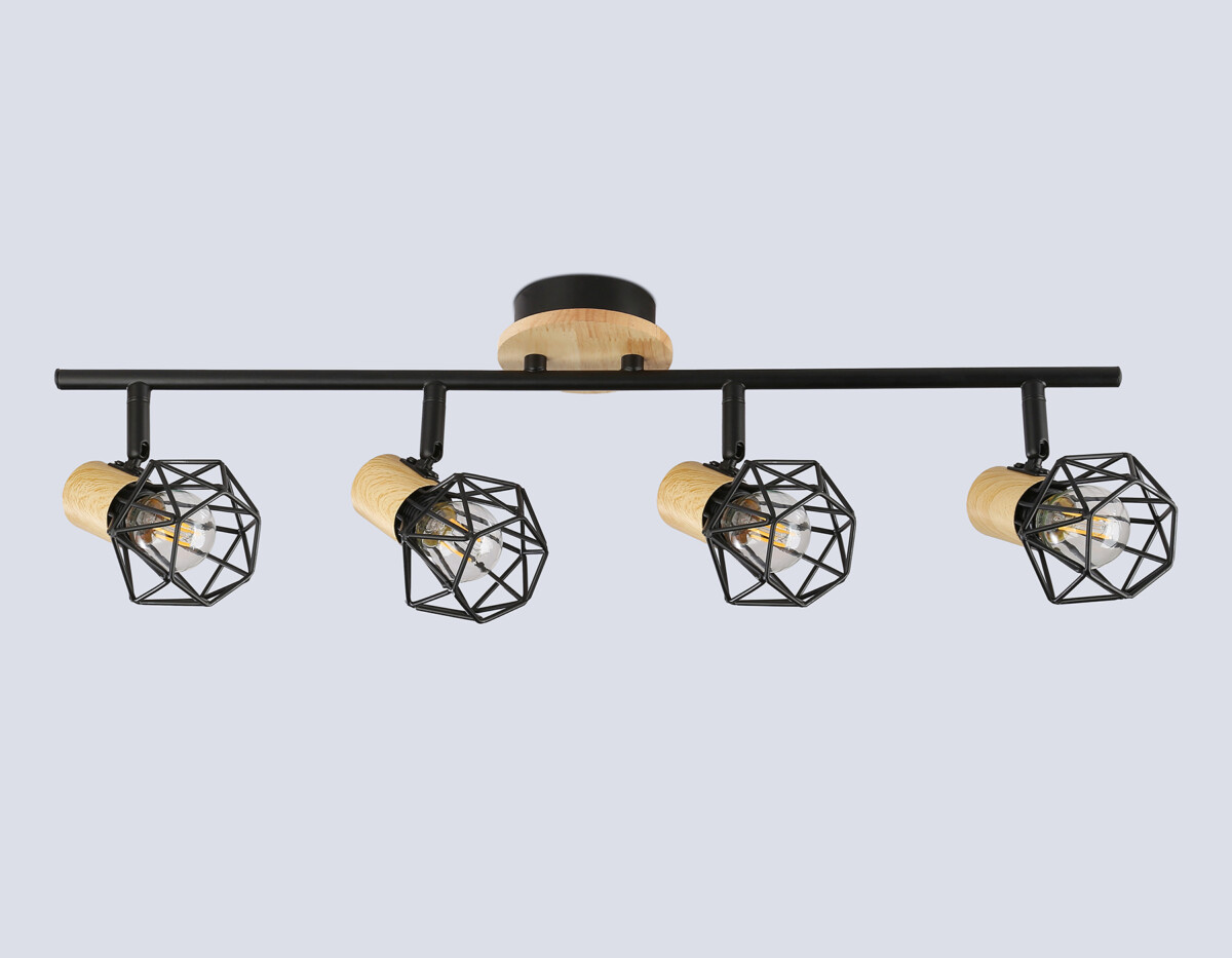 TR8754/4 BK/WD черный/дерево IP20 E27/4 615*115*200 — изображение 3