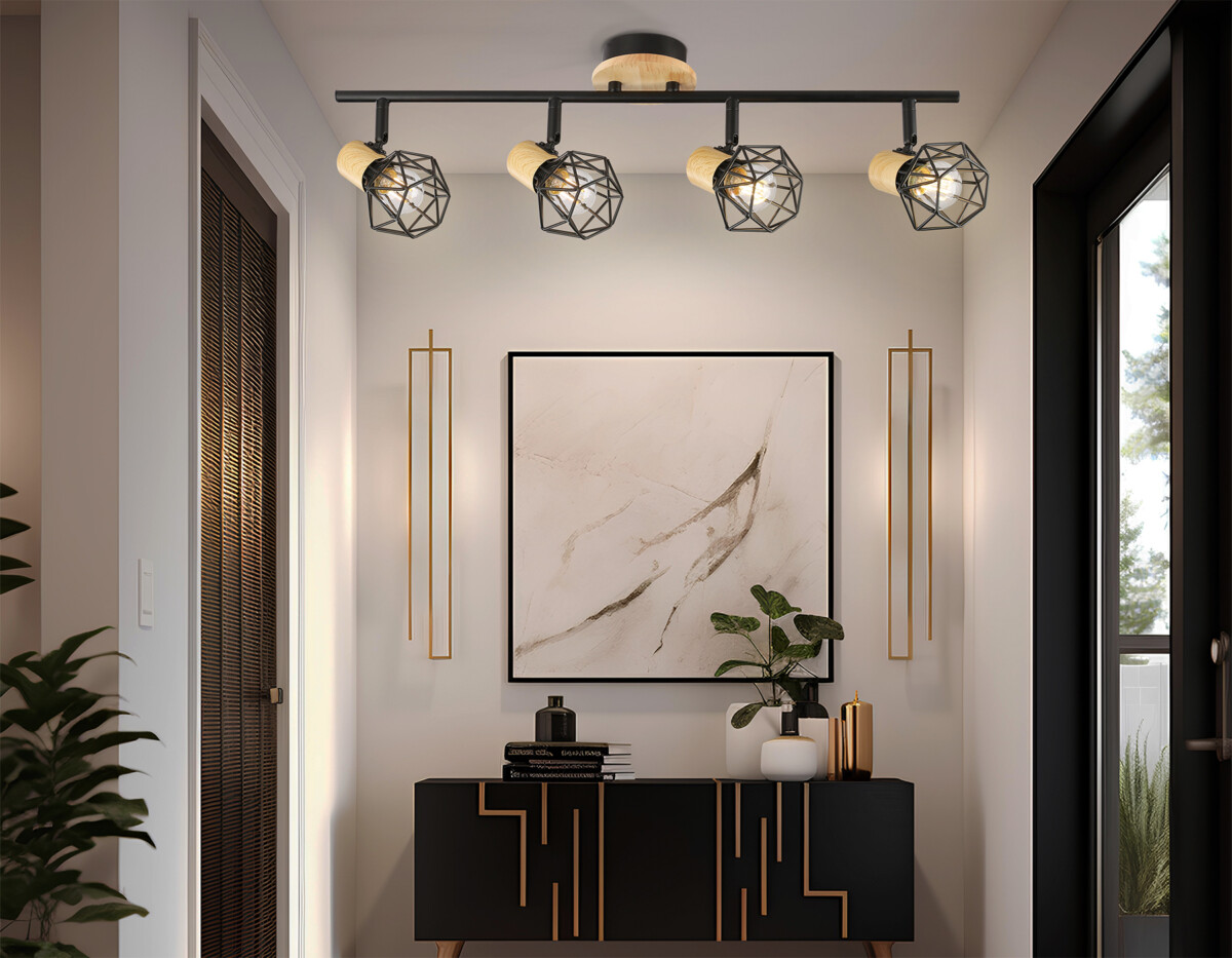 TR8754/4 BK/WD черный/дерево IP20 E27/4 615*115*200 — изображение 5