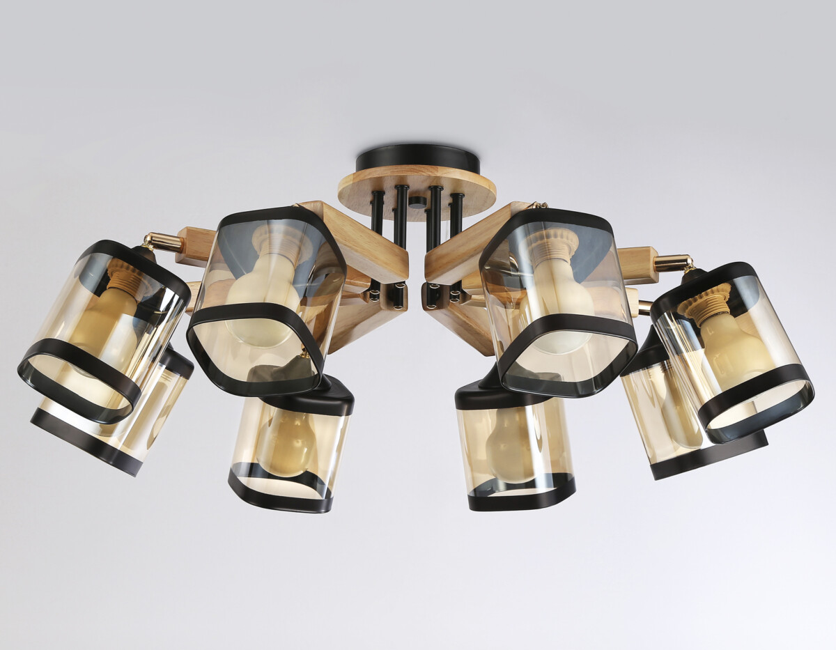 TR9530/8 BK/GD/TI черный/золото/янтарь E27*8 max 40W D790*260 — изображение 5