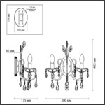 4977/2W HALL ODL23 627 золотой/хрусталь Бра E14 2*40W VERSIA
