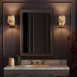 5064/1W MODERN ODL24 203 античн.бронза/серо-беж./металл/натур.камен."шпон" Бра E27 LED 1*5W BERGI — изображение 2