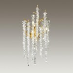 5005/3W HALL ODL23 617 золотой/прозрачный металл/хрусталь Бра G9 3*40W BANCHE — изображение 5