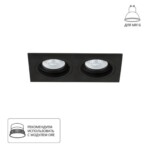 A2178PL-2BK Светильник потолочный встраиваемый TARF для MR16 175x92x25мм черный IP20 монтаж 160x83мм