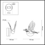 4341/3WL HIGHTECH ODL22 429 белый гипс Настенный светильник (ЛЕВ.) IP20 LED 3W 122Лм 3000K COLOMBELLA — изображение 2