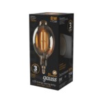 151802008 Лампа Gauss Filament BT180 8W 780lm 2400К Е27 golden straight LED 1/6 — изображение 4