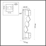 6692/7WL HIGHTECH ODL_EX24 057 Настенный светильник черный/фактура crack ice/металл/акрил поворотный на 360° IP20 LED 8W 184Лм 3000K GEOS — изображение 2