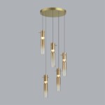 5058/25LA PENDANT ODL24 385 золотой/янтарный/металл/стекло Люстра каскадная LED 5*5W 3000K SCROW — изображение 2