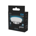 108008308 Лампа Gauss GX53 8W 760lm 6500K LED 1/10/100 — изображение 4