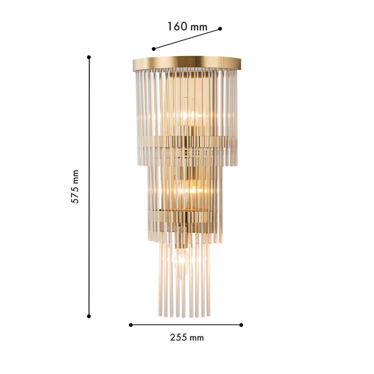 4308-3W, настенный светильник, D155xW255xH575, 3xE14x40W, excluded — изображение 3