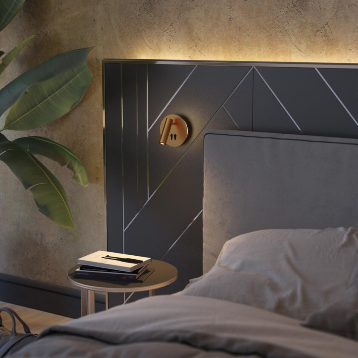 3913/9WL HIGHTECH ODL20 471 золот/металл Настен.св-к с лампой д/чтения с выкл LED 9W 3000K 220V BEAM — изображение 1