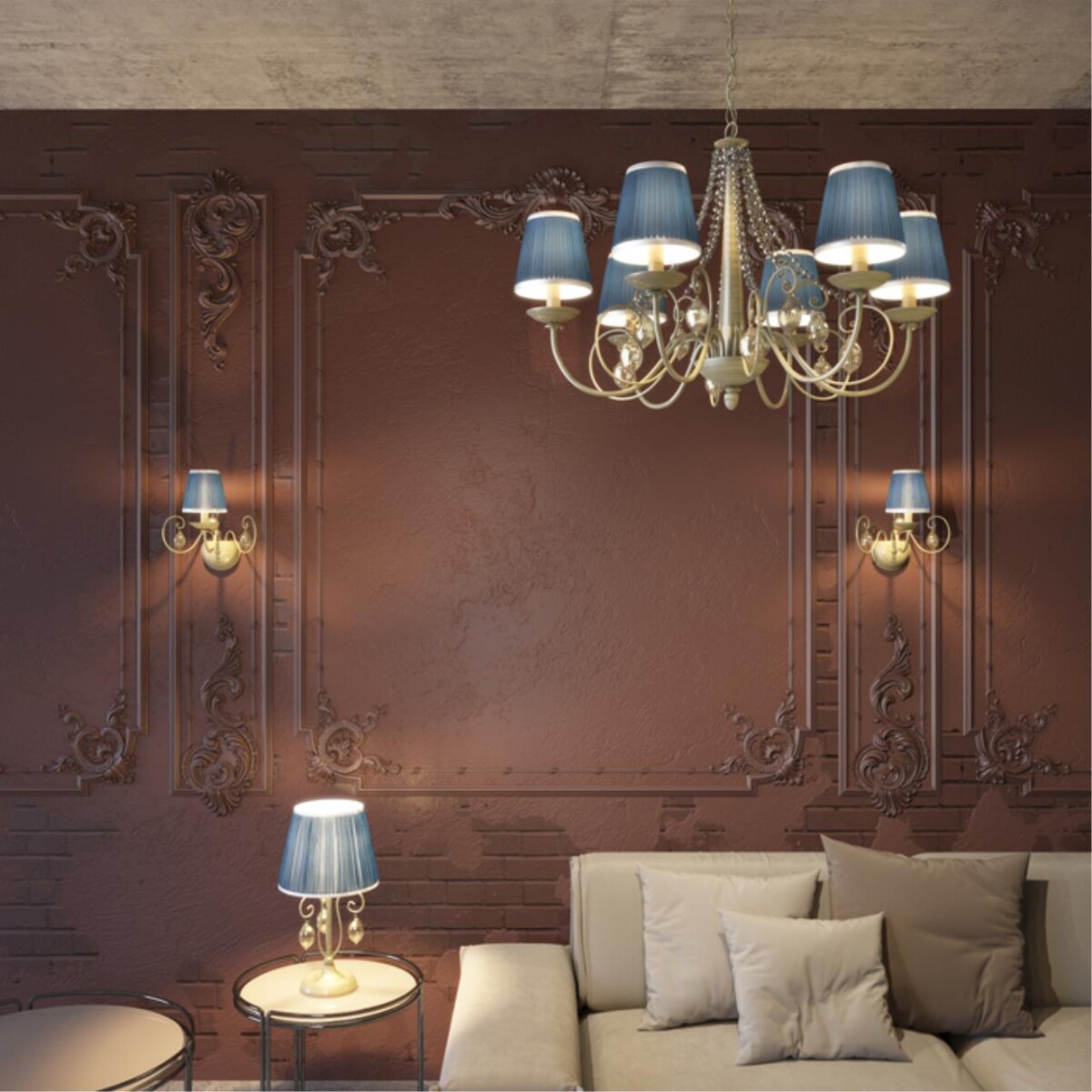 3921/1W CLASSIC ODL18 648 бронза/ткань/стекло Бра IP20 E14 40W 220V NIAGARA — изображение 1