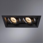 A6661PL-2BK Светильник потолочный встраиваемый CANIS для MR16 230x130x45мм черный IP20 монтаж 102x196мм — изображение 2