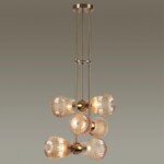 5402/6 MODERN ODL_EX23 000 золотой/янтарный/металл/стекло Подвес E14 6*40W ELICA — изображение 3