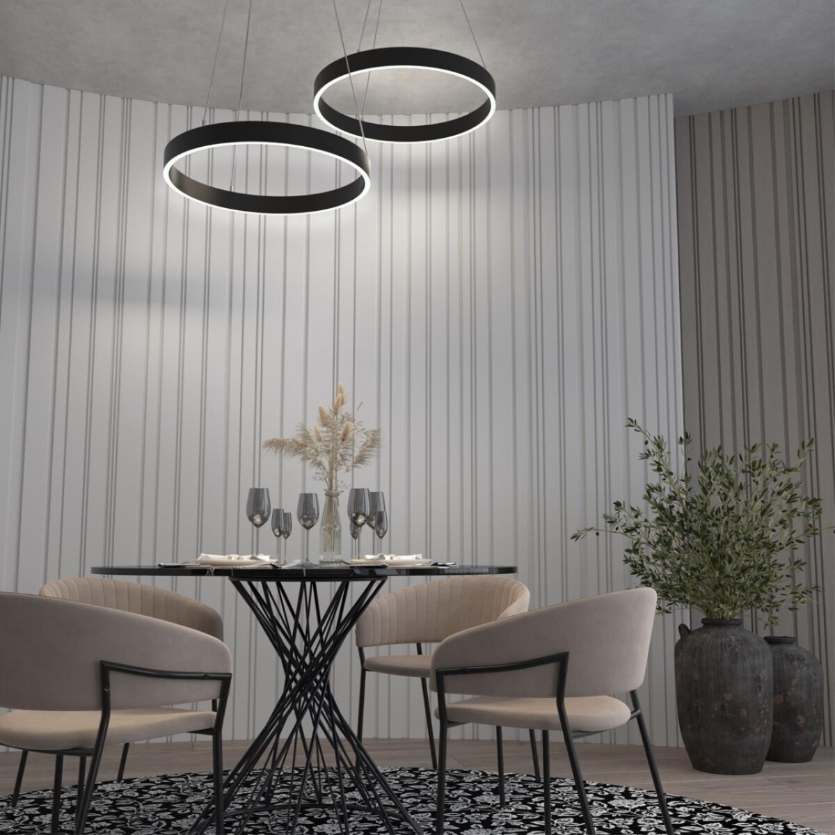 358959 OVER NT22 298 черный Светильник подвесной диммируемый, в комплекте пульт ДУ (2.4G) IP20 LED 3000К~6000К 50W 220V ITER — изображение 2