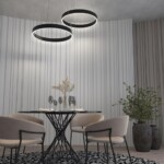 358959 OVER NT22 298 черный Светильник подвесной диммируемый, в комплекте пульт ДУ (2.4G) IP20 LED 3000К~6000К 50W 220V ITER — изображение 2