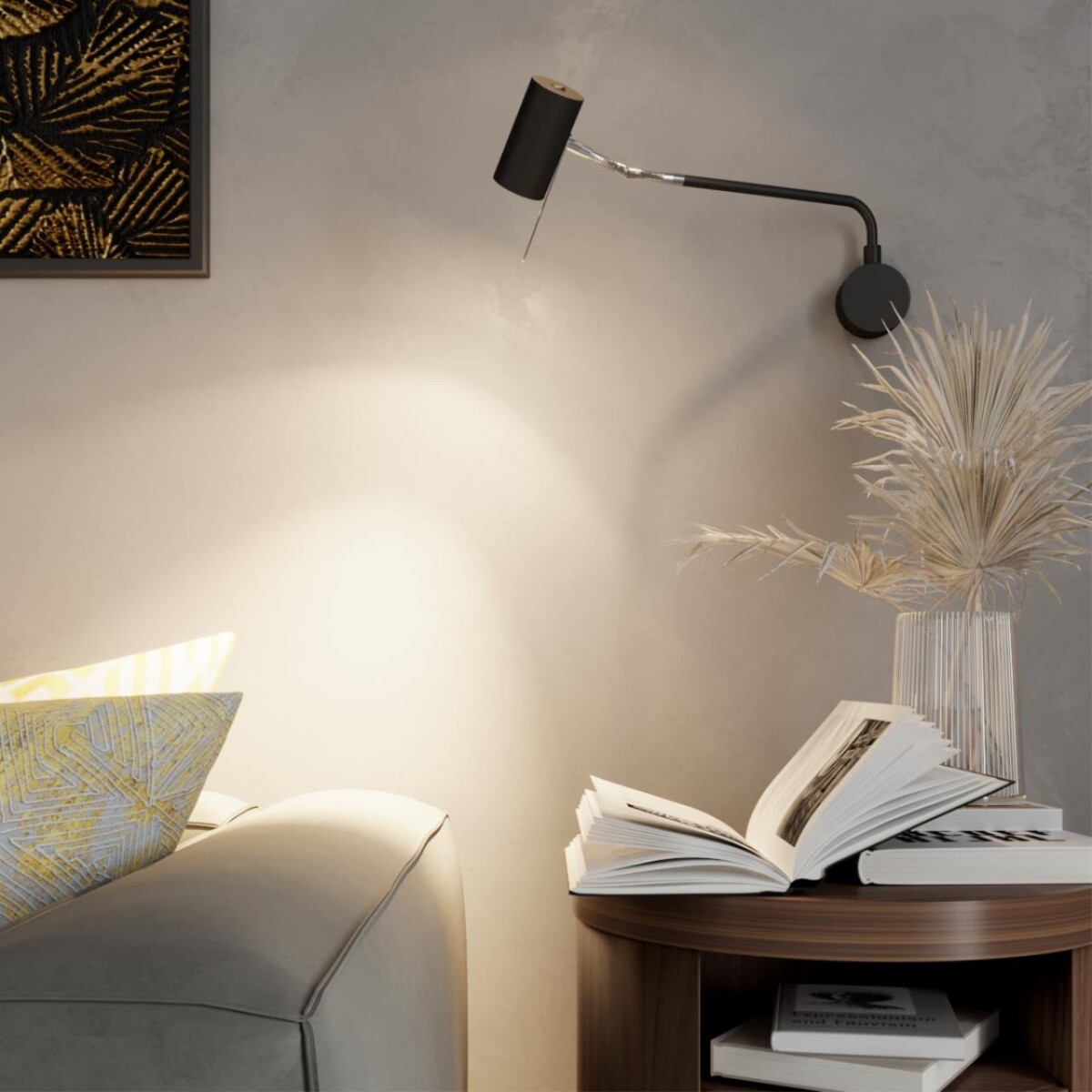 4381/1W HIGHTECH ODL23 455 черный/хром/металл Настенный св-к выкл. на плафоне IP20 LED GU10 10W GIGI — изображение 1